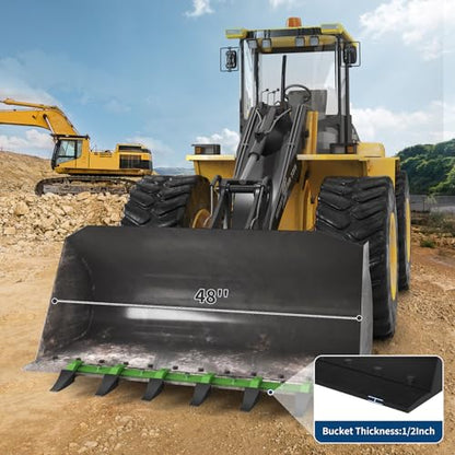 48" Heavy Duty Steel Bucket Tooth Bar for Tractor Loader - size: 48 inches