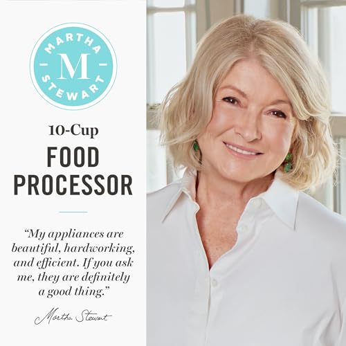 Martha Stewart 10 Cup Food Processor & Electric Chopper, One Touch Pulse - color: Linen Cream