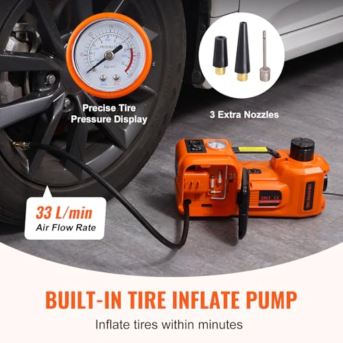 VEVOR Electric Car Jack 5 Ton with Electric Impact Wrench & Inflator Pump