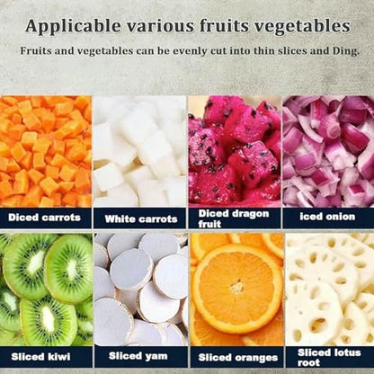 Commercial Electric Vegetable Chopper, Stainless Steel Fruits, Crusher, Automatic Food Processor, Cutting Machine with Cubes Cut Blade.