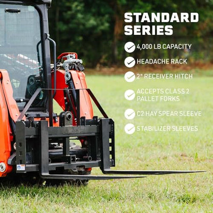 Titan Attachments Standard Series Skid Steer Pallet Fork Frame, 48 in - style: 48" Forks