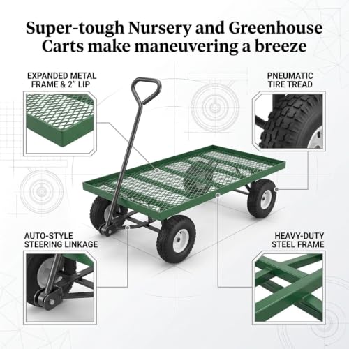 FarmTek EZ-Haul Utility Cart Wagon (24" W x 48" L, Single Deck) - size: 24"W x 48"L