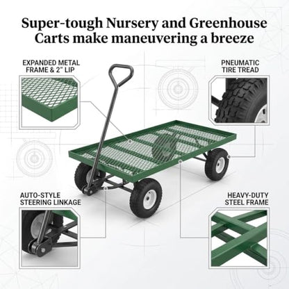 FarmTek EZ-Haul Utility Cart Wagon (24" W x 48" L, Single Deck) - size: 24"W x 48"L