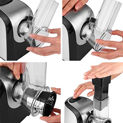 Electric Cheese Grater 5-in-1, 150W Salad Maker & Slicer Shredder - size: 150W
