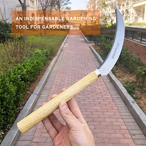 Grass Sickle Hoe Gardening Handheld Tool Weeding Tools for Garden (Yellow) - color: Yellow
