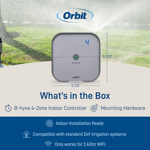Orbit 57915 B-hyve 4-Zone Indoor Smart Sprinkler Controller - size: 4-Zone
