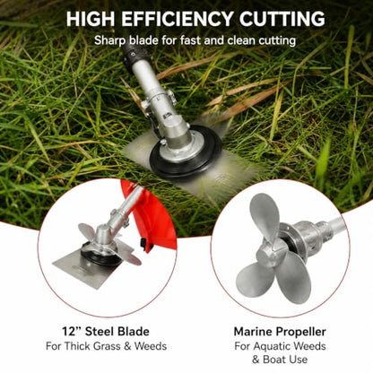 38.3CC 4-Stroke Gas Powered 2 in 1 Brush Cutter with Marine Propeller