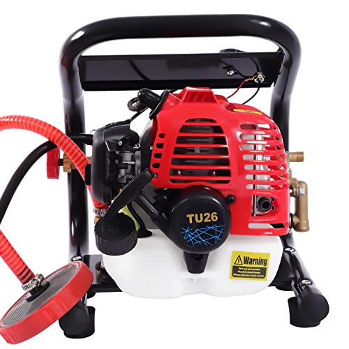 Portable High Pressure Sprayer, 26CC 2 Stroke Gas Fogger Sprayer Blower 0.9HP Backpack High Pressure Car Washer Cleaner Water Pump Sprayer Kit (TF-P768)