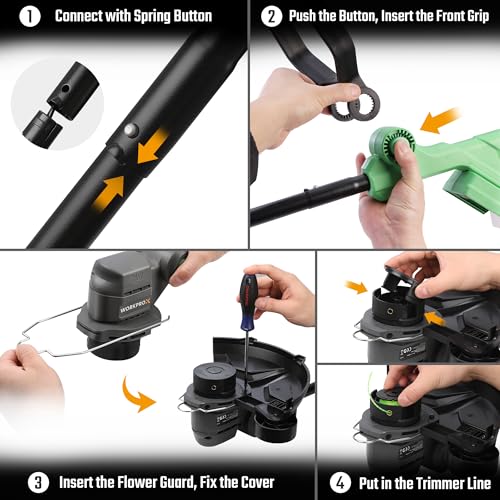 WORKPROX 12inch 20V Weed Wacker, 2Pcs Grass Trimmer Spool Line