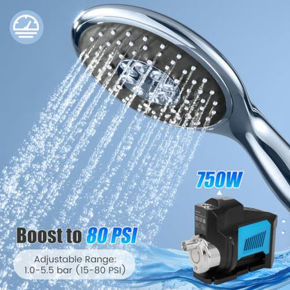 Whole House Water Pressure Booster Pump, 110V Use Only, 750W, 80 PSI, 1HP