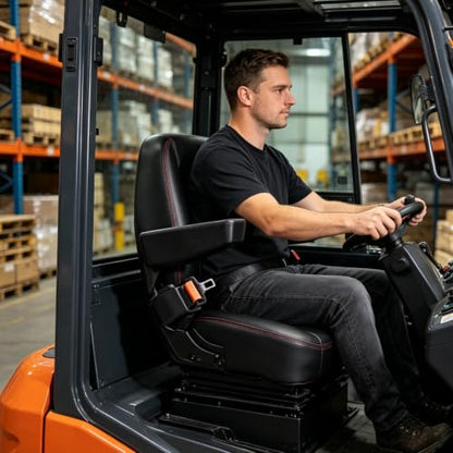 Universal Black PU Leather Forklift Replacement Seat