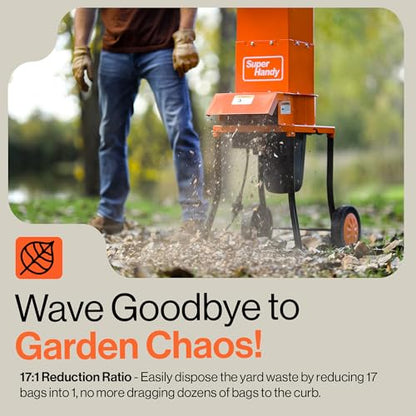 SuperHandy Electric Leaf Mulcher Shredder, 15-AMP, Yard Waste