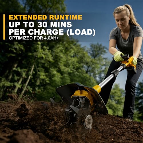 Cordless Garden 9" Tiller Cultivator for DeWalt 20V Max, Bare Tool