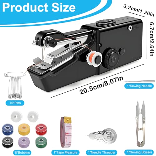 Handheld Sewing Machine,Mini Electric Hand-held Cordless Portable Sewing Machine for Beginners,Easy to Use and Fast Stitch Suitable for DIY,Clothes
