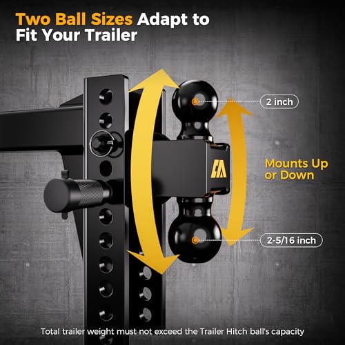 CAMMOO Adjustable Trailer Hitch for 2 inch Receiver 8 inch Rise/Drop Hitch - size: 2"x8"