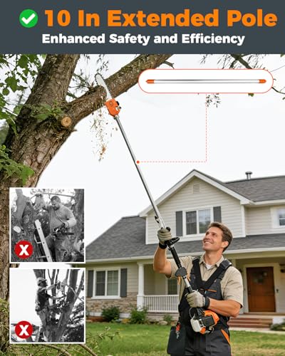 4-in-1 26cc Gas Weed Eater,String Trimmer,Pole Saw,Hedge Trimmer,Brush Cutter,Multi-Function Weed Wacker for Yard Care Tool with Rubber Handle & Shoulder Strap,Ideal Stimmer Tool for Homeowners