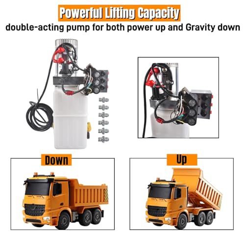 6 Quart 6 Way Hydraulic Pump for Dump Trailer Car Lifting
