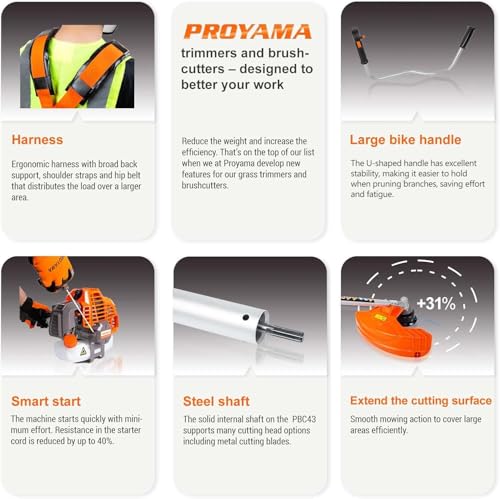 PROYAMA 42.7cc 3 in 1 Gas Powered Weed Eater Wacker Brush Cutter Trimmer - size: 42.7cc