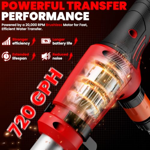 Cordless Stick Water Transfer Pump for Milwaukee 18V Batteries (Tool Only)