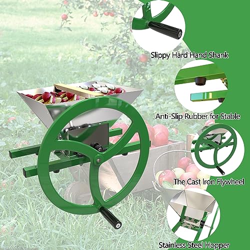 Fruit Wine Press and Crusher,100% Nature Apple&Grape&Berries Crusher Manual Juice Maker for Kitchen