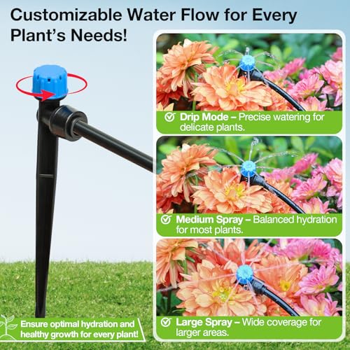 MIXC 20Pcs Drip Irrigation Emitters, Quick Push-to-Fit Connect Drip Stream - size: Drip Emitter Stream (20Pcs)