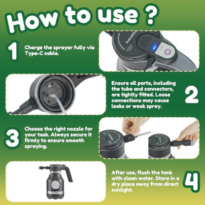 2L/0.5Gallon Upgraded Electric Water Sprayer with Thicker Body