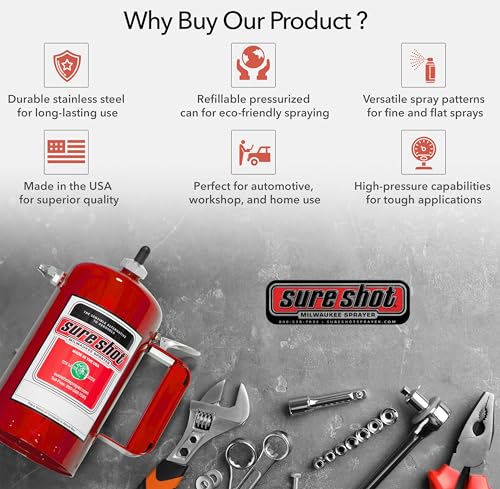Sure Shot A1000R 1 Quart Enameled Steel Sprayer, Red