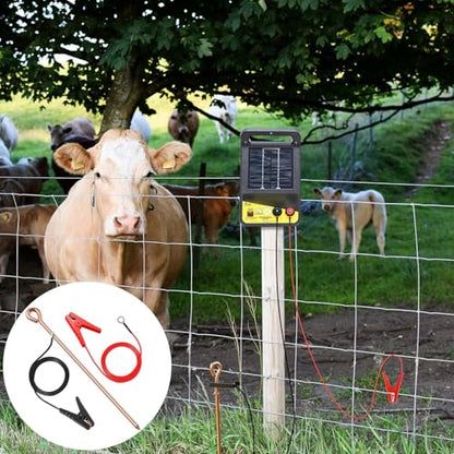 Electric Fence Wire Connect The Energizer and Electric Fence Charger Solar Fence Charger Solar Powered Electric Fence, Solar Electric Fence (6FT(Wire+Grounding Rod)) - style: 6FT(Wire+Grounding Rod)
