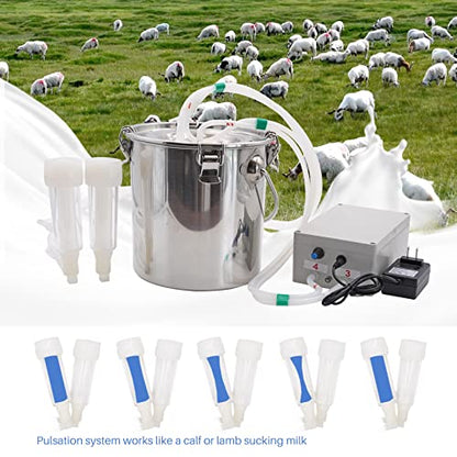 5L Goat Milking Machine Adjustable Pulsation Electric Milker
