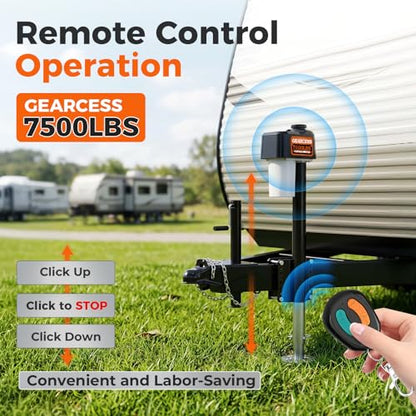 Electric Trailer Jack 7500LBS, Heavy Duty Side Mount Electric Tongue Jack - size: Electric Trailer Jack Side Mount