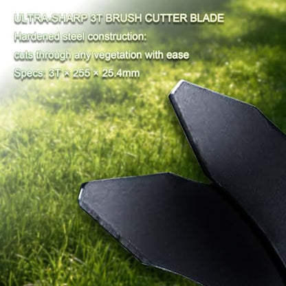 Brush Cutter Trimmer Blade, 10 Inch Diameter, 3 Teeth, Tungsten Steel, Compatible with Stihl Husqvarna Echo Redmax Shindaiwa 1PCS No Accessories - color: 2 pcs