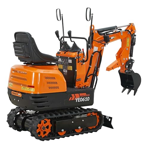 Mini Excavator with Claw, Grading Bucket & Rake, 306cc EPA Compliant Engine, Suitable for Construction Work, Farm&Landscaping, Utility installations