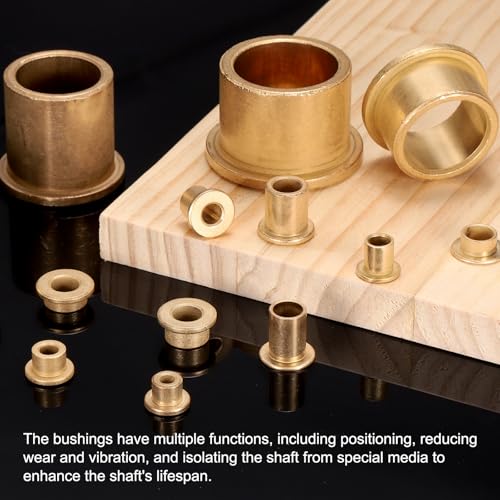 uxcell 12Pcs Flange Sleeve Bearings, 8mm Bore x 10mm OD x 10mm Length, Self-Lubricating Sintered Bronze Bushings - size: 8mm Bore x 10mm OD x 10mm Length