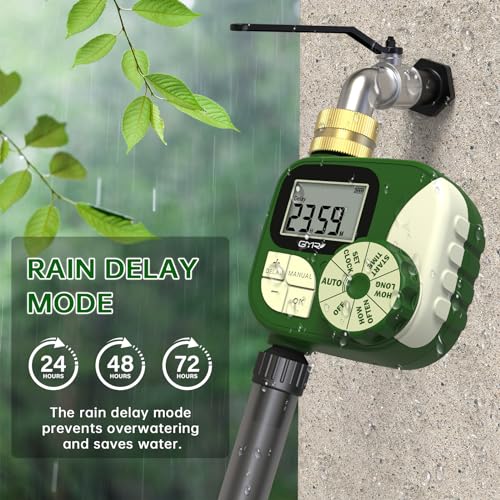 Hose Timer Water Timer for Garden Hose, Irrigation Timers with Brass Swivel - color: Brass-1 Outlet