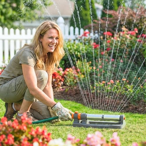 Oscillating Water Sprinkler for Yard, Lawn Adjustable Sprinkler for Garden