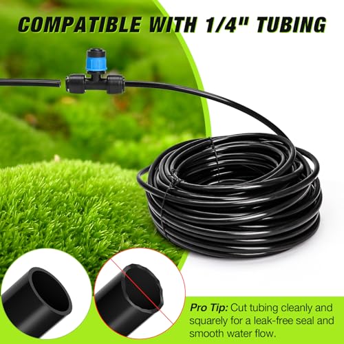 Bonviee 24-Pack 1/4-Inch Tee Vortex Emitters for Drip Irrigation - size: 1/4” Push-to-Connect Tee- Vortex- 24 PCS