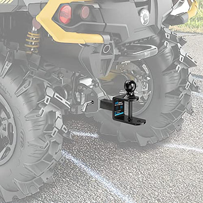 Nilight ATV UTV Trailer Hitch 3-in-1 Fits 1-1/4" Receiver with 2 inch Ball - color: 1.25" Hitch Receiver with 2" Ball