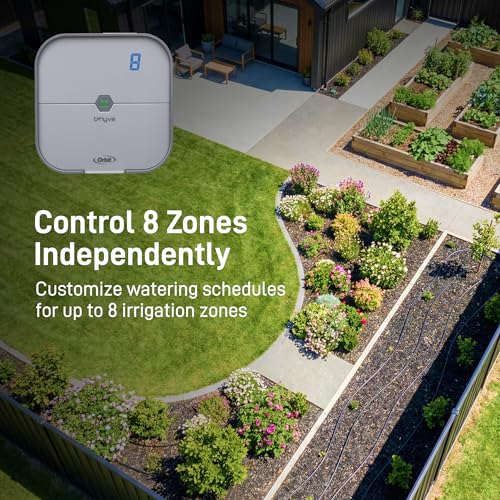 Orbit B-hyve Indoor Smart Sprinkler Controller - 8-Zone - WiFi Irrigation Controller - App Controlled Irrigation with Weather Adjustment - Easy Installation Smart Home Ready Device - 57925 - size: 8-Zone