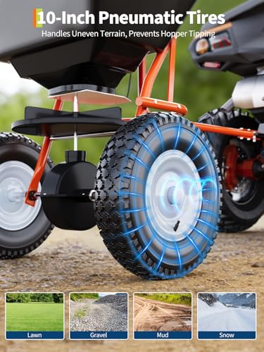 85 lbs Tow-Behind Broadcast Spreader, Pull Behind Fertilizer&Seed Spreader
