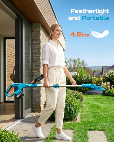 SEESII 13" String Trimmer Electric Weed Wacker with 2×4000mAh Batteries