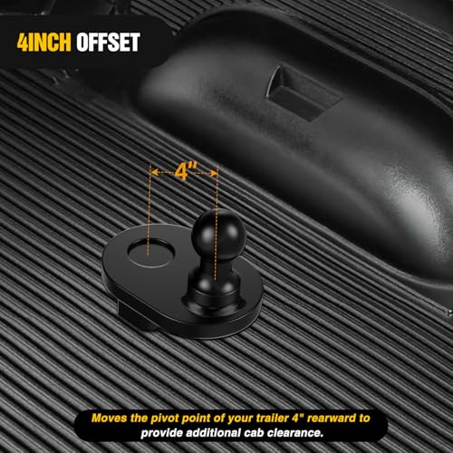 Nilight Gooseneck Ball Extender - GNXA4085, 4" Offset Ball Compatible with B&W Trailer Hitches Turnoverball Heavy Duty 2-5/16 Inch Ball 20000 lbs GTW 5000 lbs VTW - color: 4" Offset Gooseneck Ball Extender, size: Trailer Hitch Ball Mount&Ball