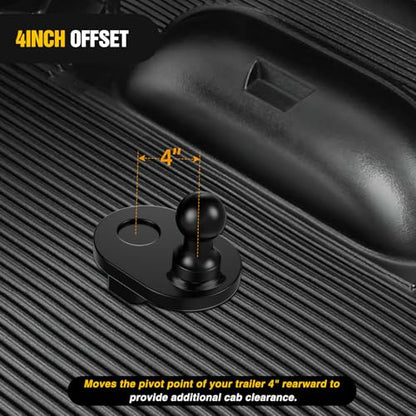 Nilight Gooseneck Ball Extender - GNXA4085, 4" Offset Ball Compatible with B&W Trailer Hitches Turnoverball Heavy Duty 2-5/16 Inch Ball 20000 lbs GTW 5000 lbs VTW - color: 4" Offset Gooseneck Ball Extender, size: Trailer Hitch Ball Mount&Ball