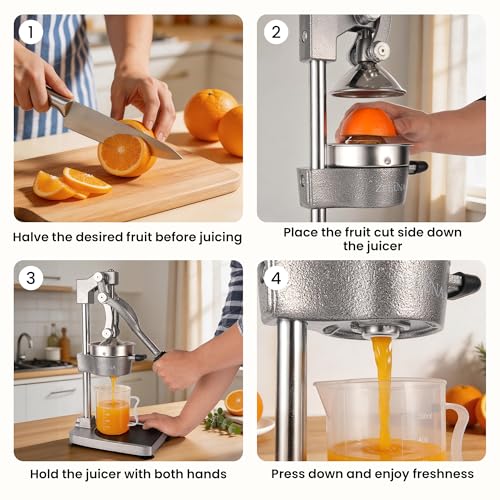 Manual Cast Iron Hand Press Juicer for Orange & Pomegranate