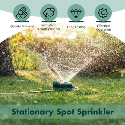 Baquler 2 Pcs Stationary Spot Sprinkler 900 Sqft Metal Square Base Lawn