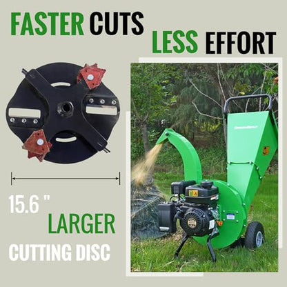 S1 Wood Chipper, 20: 1 High Reduction Ratio, 7 HP 212cc Heavy Duty Engine Gas Powered, 3" Max Wood Diameter Capacity, Robust Shredder Mulcher with Large Cutting Rotor - size: S1: Larger, Faster Cuts