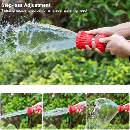 FANHAO Fireman Style Garden Hose Nozzle, High Pressure Adjustable Sprayer - color: Red