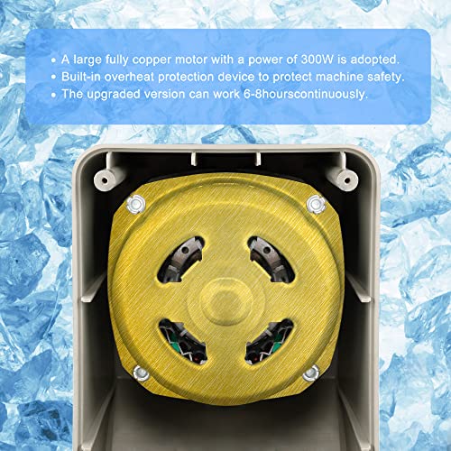 Electric Ice Shaver,Shaved Ice Machine Strong Powerful For Home&Commercial Use,Steel Ice Crusher With Dual Blades&Lips,Higher Ice Outlet for Plate,Bowl&Cup,300W/2200rpm/220lbs/hrs. - size: M-UPDATED