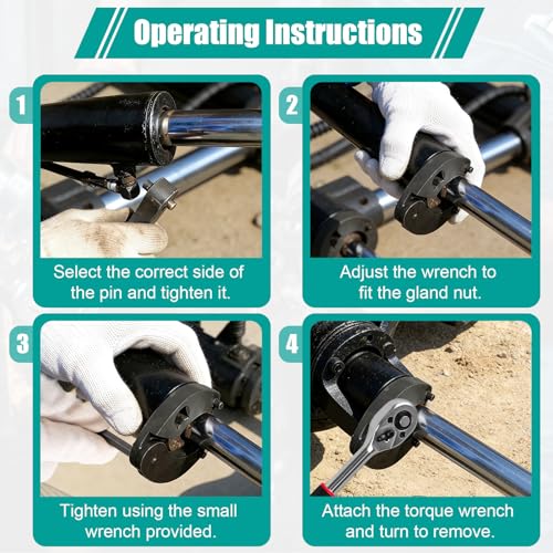 Gland Nut Wrench, Adjustable Hydraulic Cylinder Spanner, 1266 & 7463, Spanner Wrench for Farm & Construction Equipment