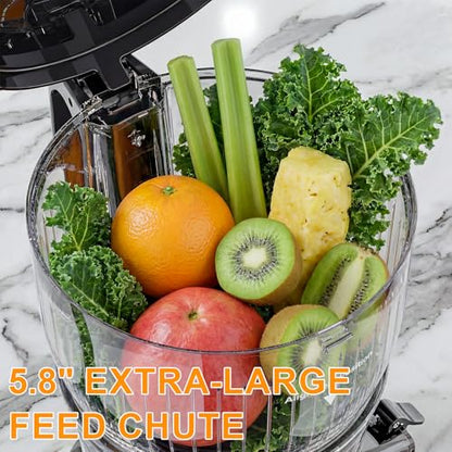300W Cold Press Juicer with 5.8" Extra-Large Feed Chute