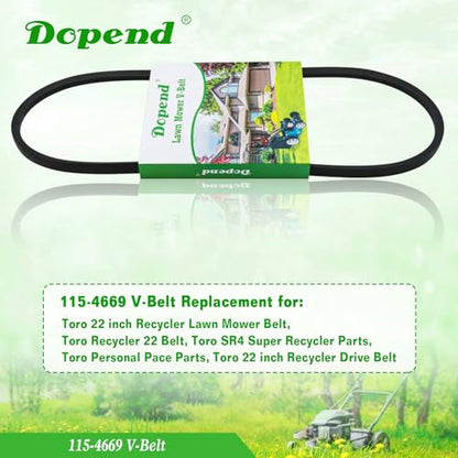 115-4669 V-Belt 3/8’’ x 33-1/4’’ for Toro 22 inch Recycler Lawn Mower Belt 20332, 20333, 20334, 20337, 20353, 20372, 20374, Replaces 115-4669 Toro Belt 115-4669-SL - size: 115-4669